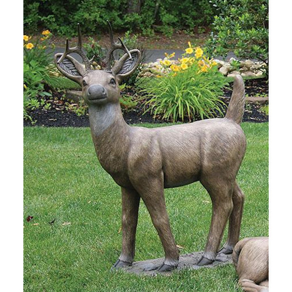Buck Standing Deer Statue 43" High Color
